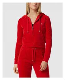 Juicy Couture Madison Γυναικεία Ζακέτα Φούτερ με Κουκούλα Red Dahlia