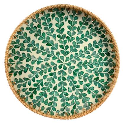 Kaemingk Στρογγυλός Δίσκος Σερβιρίσματος σε Πράσινο Χρώμα 38x38x38cm