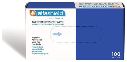 Karabinis Medical Alfashield Alfa Gloves Γάντια Νιτριλίου Χωρίς Πούδρα σε Μπλε Χρώμα 100τμχ από το Pharm24