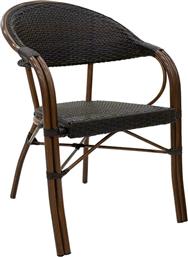 Καρέκλα Εξωτερικού Χώρου Rattan Paula Καφέ 60x56x74εκ.