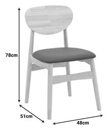 Καρέκλα Τραπεζαρίας Φυσική Απόχρωση-pu Μαύρο