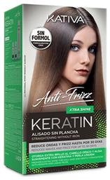 Kativa Keratin Anti-Frizz Xtra Shine Straightening without Iron Σετ Θεραπείας Μαλλιών με Κερατίνη για Ισιωτική 3τμχ