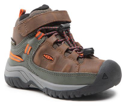 Keen Παιδικά Μποτάκια Πεζοπορίας Targhee Mid Αδιάβροχα με Σκρατς Καφέ