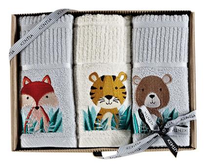 Kentia Σετ Βρεφικές Πετσέτες 3τμχ Arlekin Γκρι / Εκρού Βάρους 360gr/m²