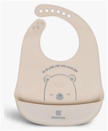 Kikka Boo Bear With Me Σαλιάρα Σιλικόνης με Κουμπί & Τσέπη για 4 m+