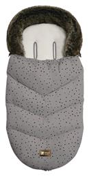 Kikka Boo Luxury Fur Dots Universal Ποδόσακος Καροτσιού Αδιάβροχος Γκρι με Fleece Επένδυση 95x45εκ.