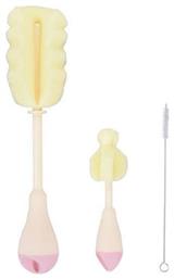 Kikka Boo Βούρτσα Καθαρισμού για Μπιμπερό Ροζ 3τμχ