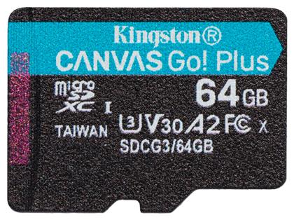 Kingston Canvas Go! Plus microSDXC 64GB Class 10 U3 V30 A2 UHS-I