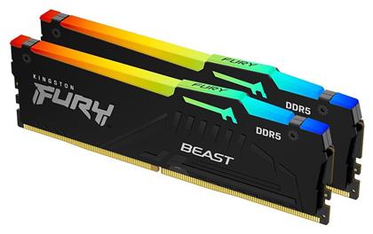 Kingston Fury Beast RGB 64GB DDR5 με 2 Modules (2x32GB) από το e-shop