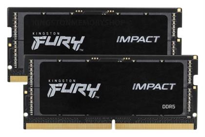 Kingston Fury Impact 16GB DDR5 RAM με 2 Modules (2x8GB) και Ταχύτητα 4800 για Laptop από το e-shop