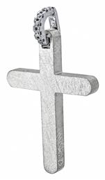 Kiriakos Gofas Λευκόχρυσος Σταυρός 14Κ Διπλής Όψης
