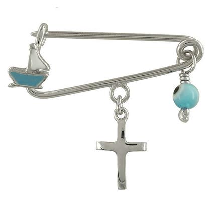 Kiriakos Gofas Παιδική Παραμάνα Νεογέννητο από Ασήμι για Αγόρι