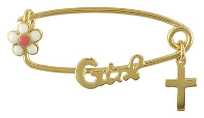 Kiriakos Gofas Παιδική Παραμάνα Νεογέννητο από Επιχρυσωμένο Ασήμι για Κορίτσι