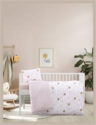 Kocoon Σετ Βρεφικά Σεντόνια Κούνιας Βαμβακερά Ροζ 120x160εκ. 3τμχ