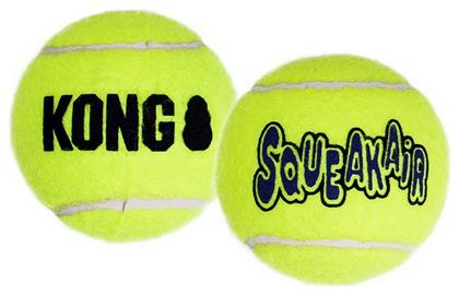 Kong Squeakair Tennis Μπάλα Παιχνίδι Σκύλου από Καουτσούκ με Ήχο Large Κίτρινη 2τμχ