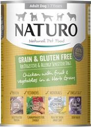 ΚΟΝΣΕΡΒΑ ΣΚΥΛΟΥ NATURO GRAIN - GLUTEN FREE ΚΟΤΟΠΟΥΛΟ-ΓΛΥΚΟΠΑΤΑΤΑ - ΛΑΧΑΝΙΚΑ 390GR