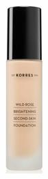 Korres Wild Rose Brightening Second-Skin Liquid Make Up SPF15 WRF2 30ml