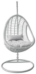 Κούνια Φωλιά με Βάση Macan II Rattan Λευκή Μ105xΠ105xΥ200cm από το Designdrops