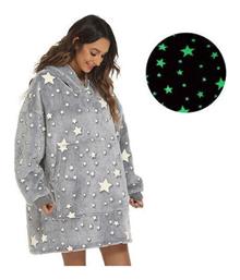 Κουβέρτα με Μανίκια 90x90εκ. Γκρι