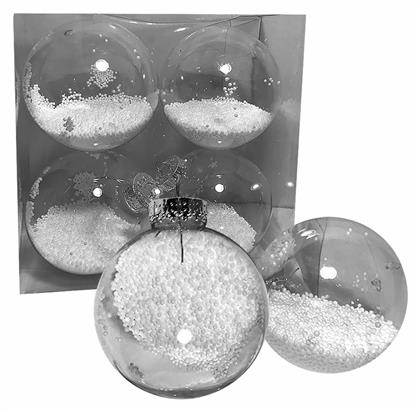 Σετ 4 Μπάλες Πλαστικές Διάφανες 10cm