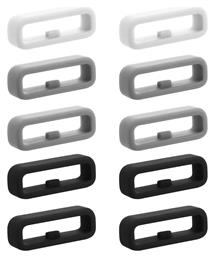 KWmobile Θηλιές Σιλικόνης για Λουράκια Smartwatch 20mm 10 Τεμάχια - Grey / Black / White