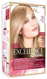 L'Oreal Paris Excellence Cream Colour 9.1 Ξανθό Πολύ Ανοιχτό Σαντρέ 48ml