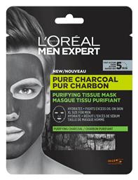 L'Oreal Paris Men Expert Pure Charcoal Purifying Μαύρη Μάσκα Προσώπου για Καθαρισμό 30gr