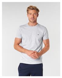 Lacoste Crew Neck Pima Cotton Ανδρικό T-shirt Κοντομάνικο Γκρι