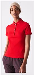 Lacoste Stretch Γυναικεία Polo Μπλούζα Κοντομάνικη Κόκκινη