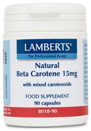 Lamberts Beta Carotene Βιταμίνη για τo Δέρμα 15mg 90 κάψουλες