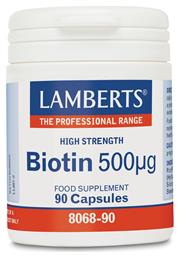 Lamberts Biotin Βιταμίνη για τα Μαλλιά, τo Δέρμα & τα Νύχια 500mcg 90 κάψουλες από το Pharm24