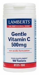 Lamberts Gentle Vitamin C Βιταμίνη για Ενέργεια & Ανοσοποιητικό 500mg 100 ταμπλέτες