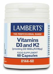 Lamberts Vitamin D3 1000iu & K2 90µg Βιταμίνη για Ανοσοποιητικό 1000iu 60 κάψουλες από το Pharm24