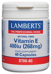 Lamberts Vitamin E Βιταμίνη για Ενέργεια & Ανοσοποιητικό 400iu 60 κάψουλες από το Pharm24