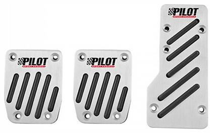 Lampa Race 2 Pilot Σετ Πεταλιέρες Αντιολισθητικές Αυτοκινήτου Universal Αλουμινίου Ασημί 3τμχ