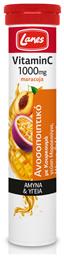 Lanes Vitamin C Eff Βιταμίνη για το Ανοσοποιητικό 1000mg Maracuja Mango Peach 20 αναβράζοντα δισκία