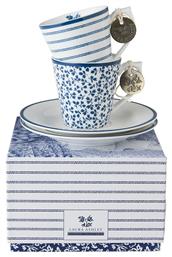 Laura Ashley Blueprint Σετ Φλιτζάνια Espresso από Πορσελάνη Floris & Candy Stripe 100ml 2τμχ