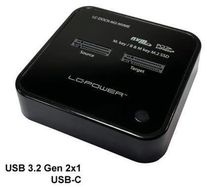 LC-Power Docking Station για 2 Σκληρούς Δίσκους PCIe/SATA M.2 (2230)'' / M.2 (2242)'' / M.2 (2260)'' / M.2 (2280)'' με σύνδεση USB 3.2 (LC-DOCK-M2-NVME) από το Public