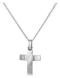 Λευκόχρυσος Σταυρός 14Κ Διπλής Όψης