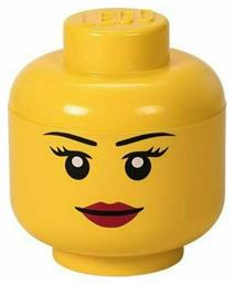 Lego Παιδικό Κουτί Αποθήκευσης από Πλαστικό S Girl Head Κίτρινο 16x16x18cm