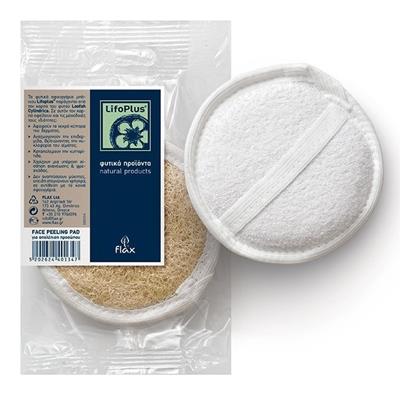 LifoPlus Face Peeling Pad Λούφα Απολέπισης Λευκή 1τμχ