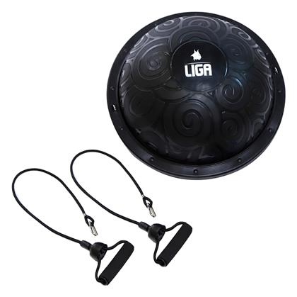 Liga Sport Μπάλα Ισορροπίας με Λάστιχα Μαύρη Ύψους 22cm με Διάμετρο 58cm