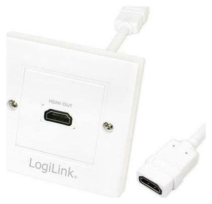 LogiLink Πρίζα HDMI με Πλαίσιο Αντάπτορας In/Out σε Λευκό χρώμα AH0014 από το Public