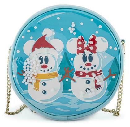 Loungefly Snowman Minnie Snow Globe Παιδική Τσάντα Ώμου Γαλάζια 17.5x17.5x6εκ. από το Designdrops