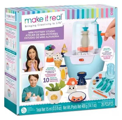 Make It Real Παιδική Χειροτεχνία Real Mini Pottery Studio για Παιδιά 8+ Ετών 4τμχ