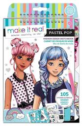 Make It Real Ζωγραφική Fashion Design Sketchbook Pastel Pop για Παιδιά 6+ Ετών