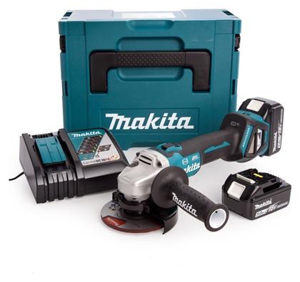 Makita Τροχός 125mm Μπαταρίας Brushless με Ρύθμιση Στροφών 2x5Ah