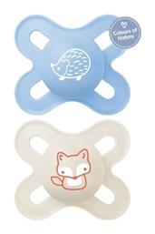 Mam Ορθοδοντικές Πιπίλες Σιλικόνης Σκαντζόχοιρος - Αλεπού - Γαλάζιο-Μπεζ για 0-2 μηνών 2τμχ