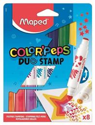 Maped Color'Peps Duo Stamps Μαρκαδόροι Ζωγραφικής Χονδροί σε 8 Χρώματα