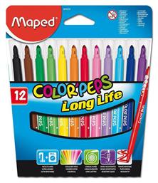 Maped Color'Peps Long Life Πλενόμενοι Μαρκαδόροι Ζωγραφικής σε 12 Χρώματα από το Moustakas Toys